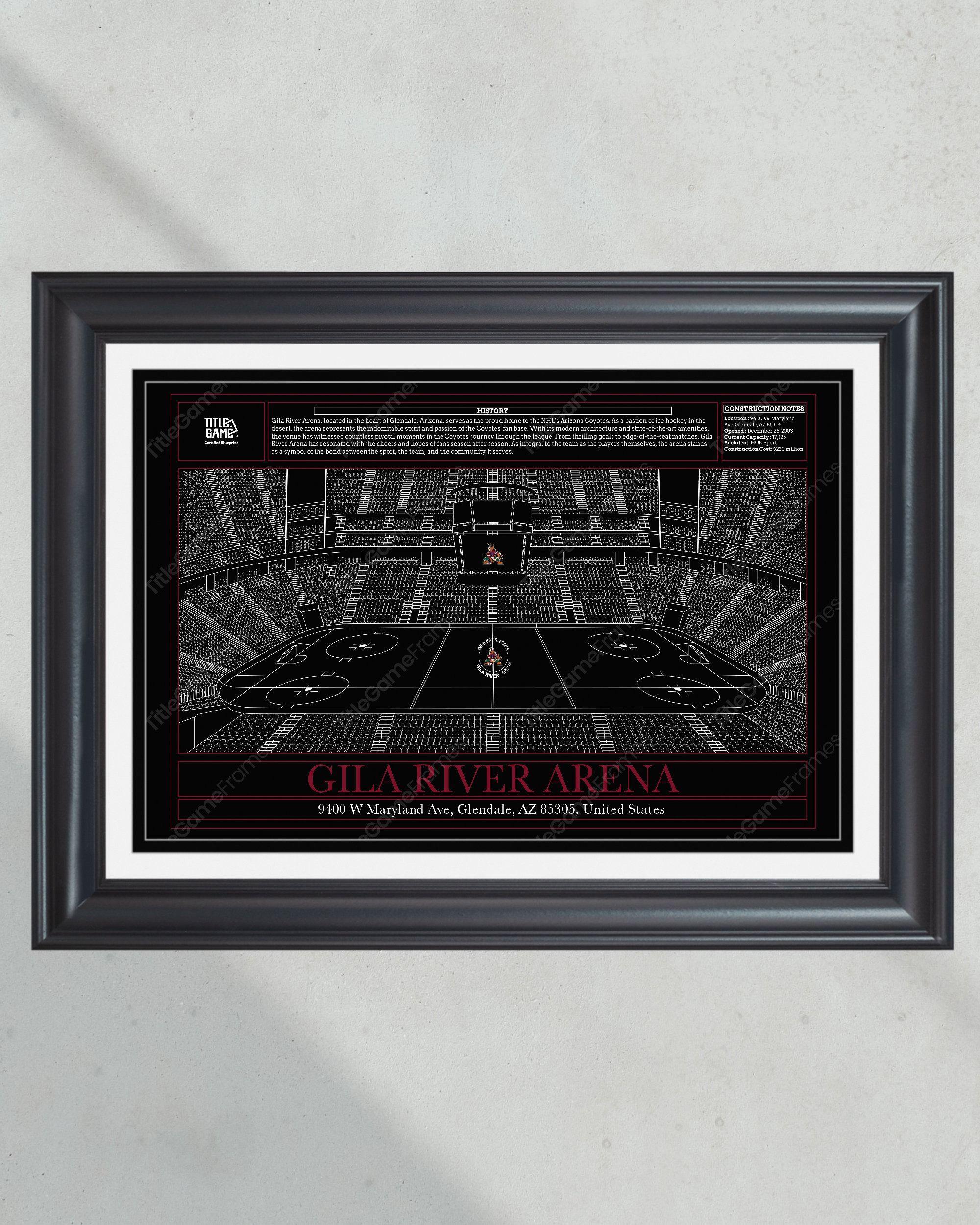 Arizona Coyotes Gila River Arena Hockey Stadium Blueprint PT60729