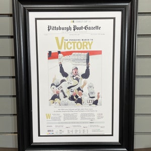 2009 Pittsburgh Penguins Stanley Cup Champion Framed Front Page Newspaper Print