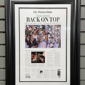 2008 Boston Celtics NBA Champion Framed Front Page Newspaper Print