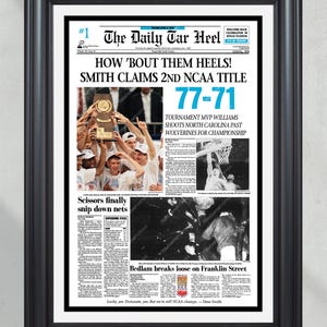 1993 North Carolina Tar Heels NCAA College Basketball Champions Framed Front Page Newspaper Print