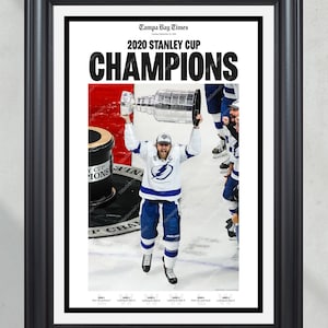 2020 Tampa Bay Lightning Stanley Cup Champions Framed Newspaper