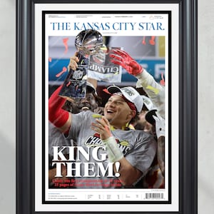 2020 Kansas City Chiefs Super Bowl LIV Framed Newspaper Print Cover Arrowhead Stadium