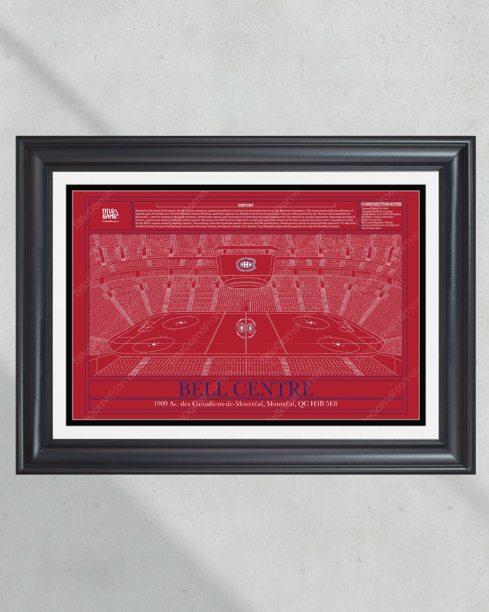 Montreal Canadiens Bell Centre Hockey Arena Stadium Blueprint PT60983