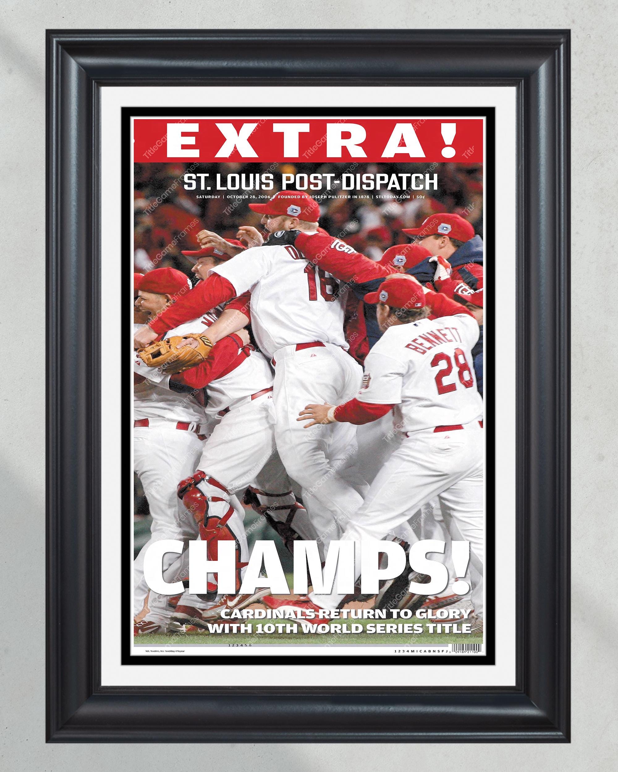 2006 St Louis Cardinals World Series Framed Newspaper Cover Print Busch Stadium PT60937