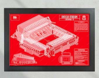 リバプールFC アンフィールド サッカースタジアム 設計図 - Etsy 日本