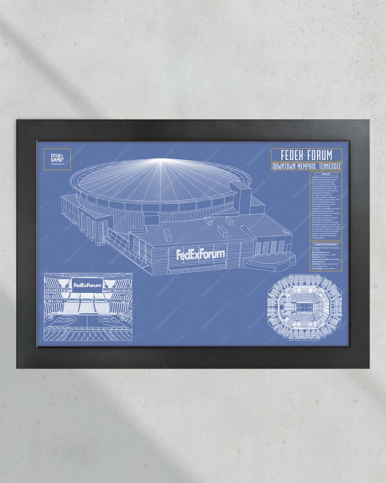 Memphis Grizzlies FedEx Forum NBA Basketball Stadium Blueprint image 3