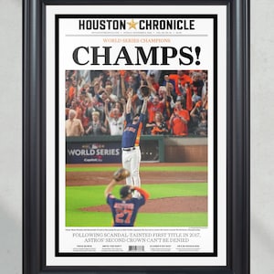 2022 Houston Astros “Champs” World Series Framed Front Page Newspaper Print