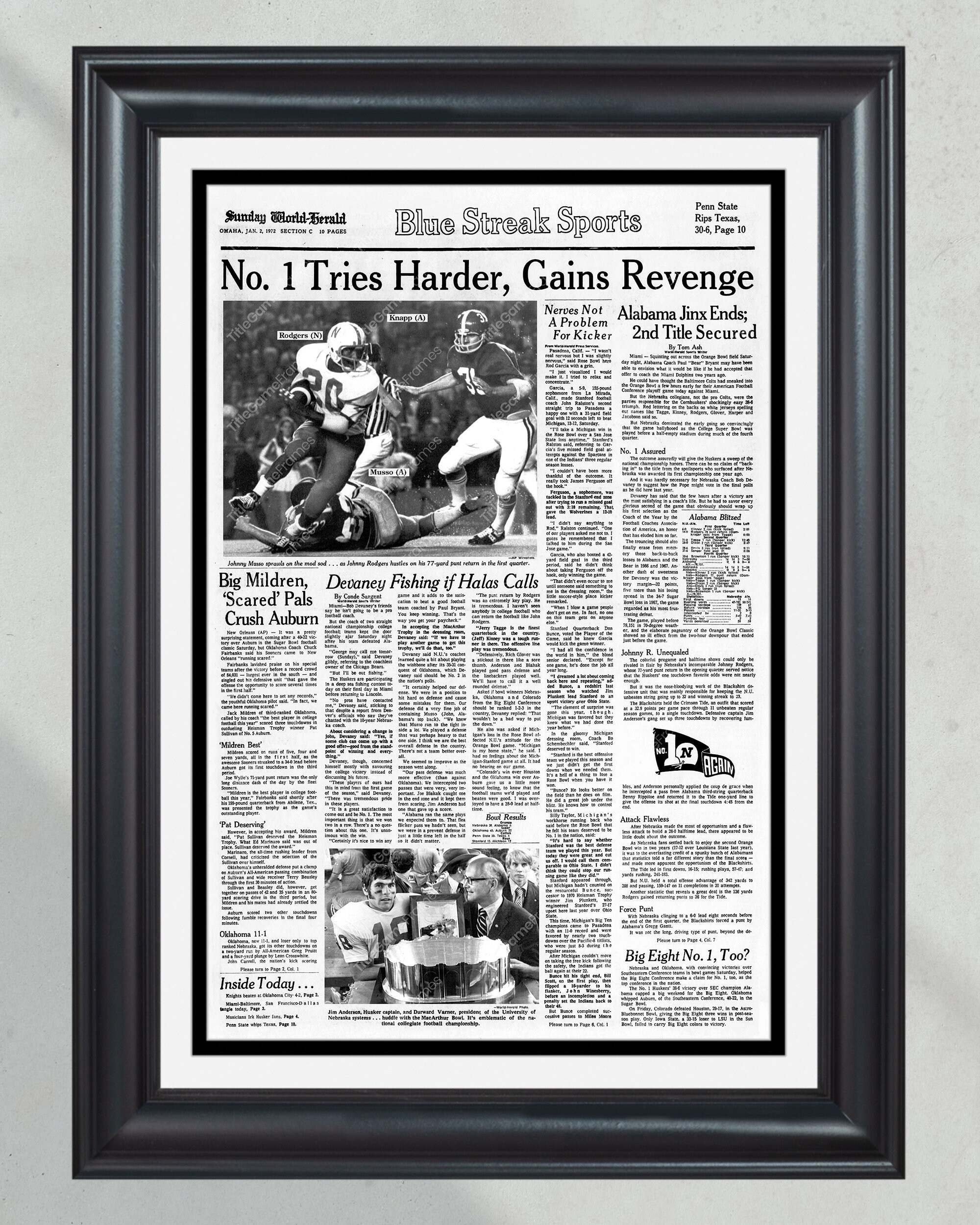 1972 Orange Bowl Commemorative Newspaper: Nebraska's Back-to-Back Triumph PT60419