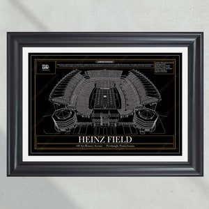 Pittsburgh Steelers Heinz Field Stadium Blueprint Football Print