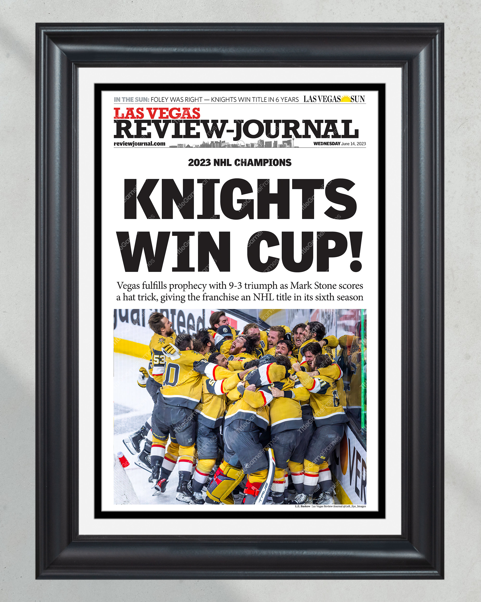 2023 Las Vegas Golden Knights 'KNIGHTS WIN CUP!' Championship Front Page Newspaper PT60986