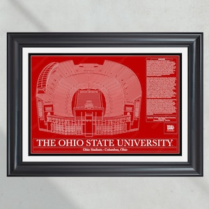 Ohio State University Buckeye Football Stadium Blueprint