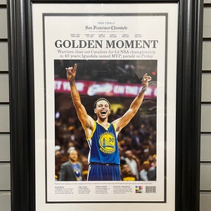 2015 Golden State Warriors NBA Champion Framed Front Page Newspaper Print