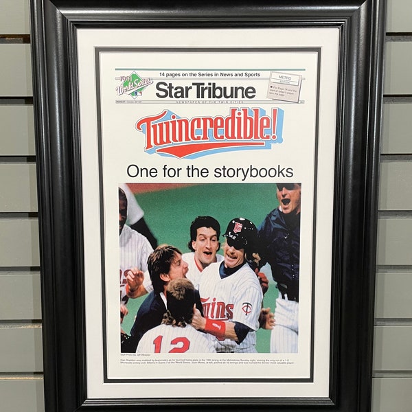 1991 Minnesota Twins World Series Champions Ingelijste voorpagina Krantenprint