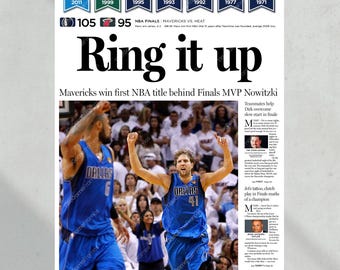 2011 Dallas Mavericks 'ring It Up' NBA Champions Framed