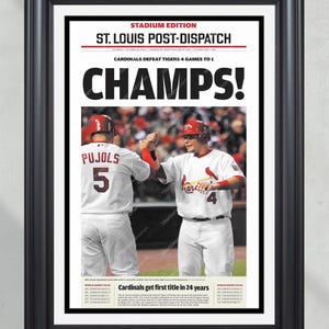 2006 St Louis Cardinals World Series Victory &#39;CHAMPS!&#39; Commemorative Framed Front Page Newspaper
