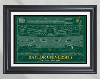 Baylor University Ferrell Center Basketball Stadium Blueprint