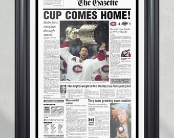 1993 Montreal Canadiens Habs Stanley Cup Cup Meister Titel Seite Zeitungsdruck