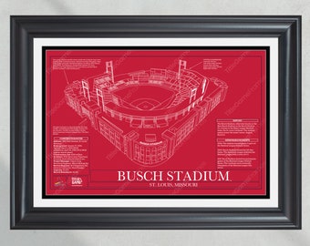 St. Louis Cardinals Busch Stadium Ballpark Blueprint Baseball 