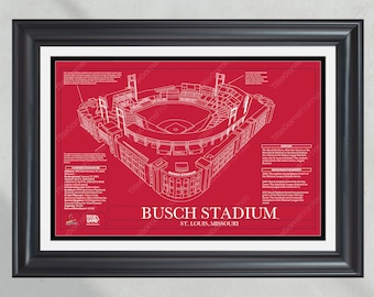 St. Louis Cardinals Busch Stadium Ballpark Blueprint Baseball 