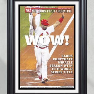 2011 Saint Louis Cardinals Albert Pujols World Series Framed Newspaper Cover Print