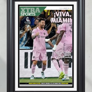 2023 Inter Miami CF MLS League Cup Championship Framed Newspaper Print