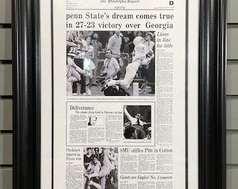 1982 Penn State Nittany Lions NCAA College Football National Champions Framed Front Page Newspaper Print