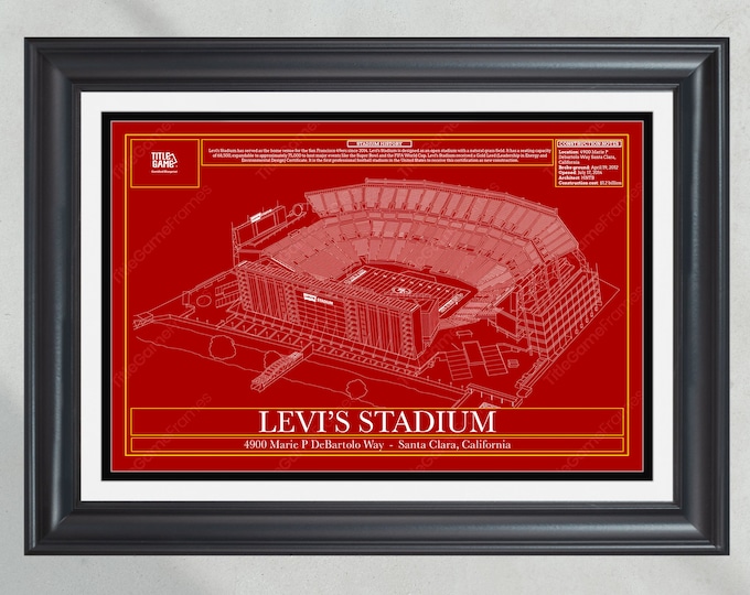 San Francisco 49ers Levi’s Stadium Blueprint Football Print