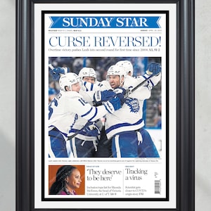 2023 Toronto Maple Leafs Eingerahmt Vorderseite Zeitungsdruck