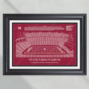 Plano del estadio State Farm de los Arizona Cardinals para imprimir en formato de fútbol