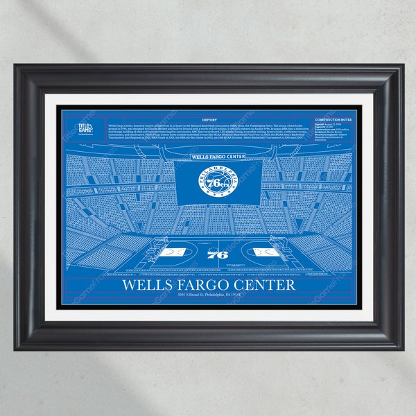 Philadelphia 76ers Wells Fargo Center NBA Basketball Stadium Blueprint
