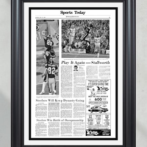 1980 Pittsburgh Steelers Super Bowl XIV Champions Framed Newspaper - &#39;Sports Edition&#39;