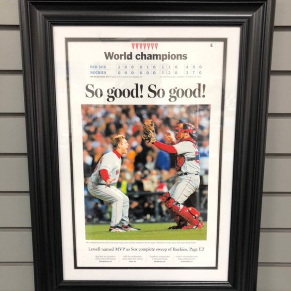 2007 Boston Red Sox World Series Champion Framed Newspaper Front Page Print