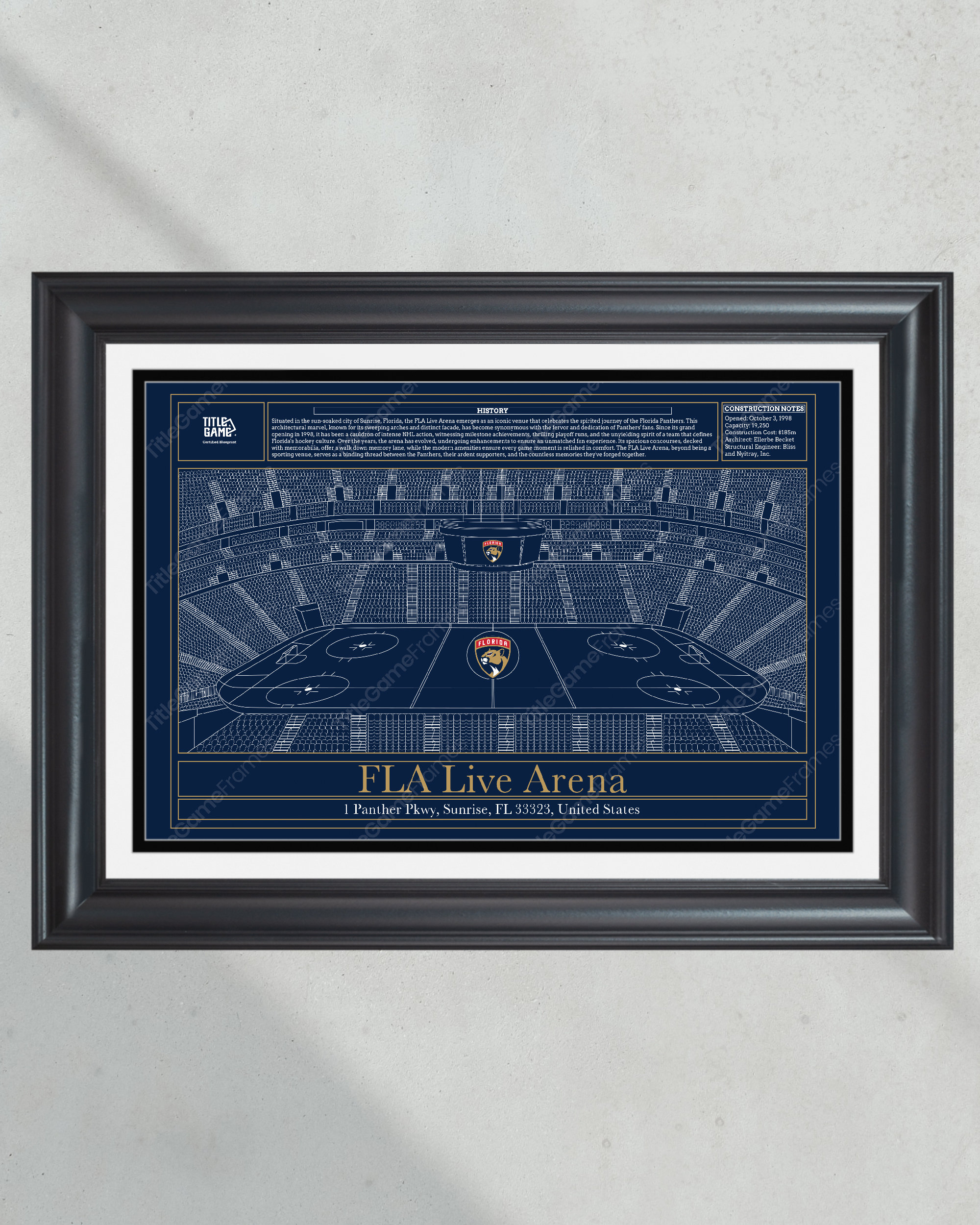 Florida Panthers FLA Live Arena Hockey Stadium Blueprint PT60841