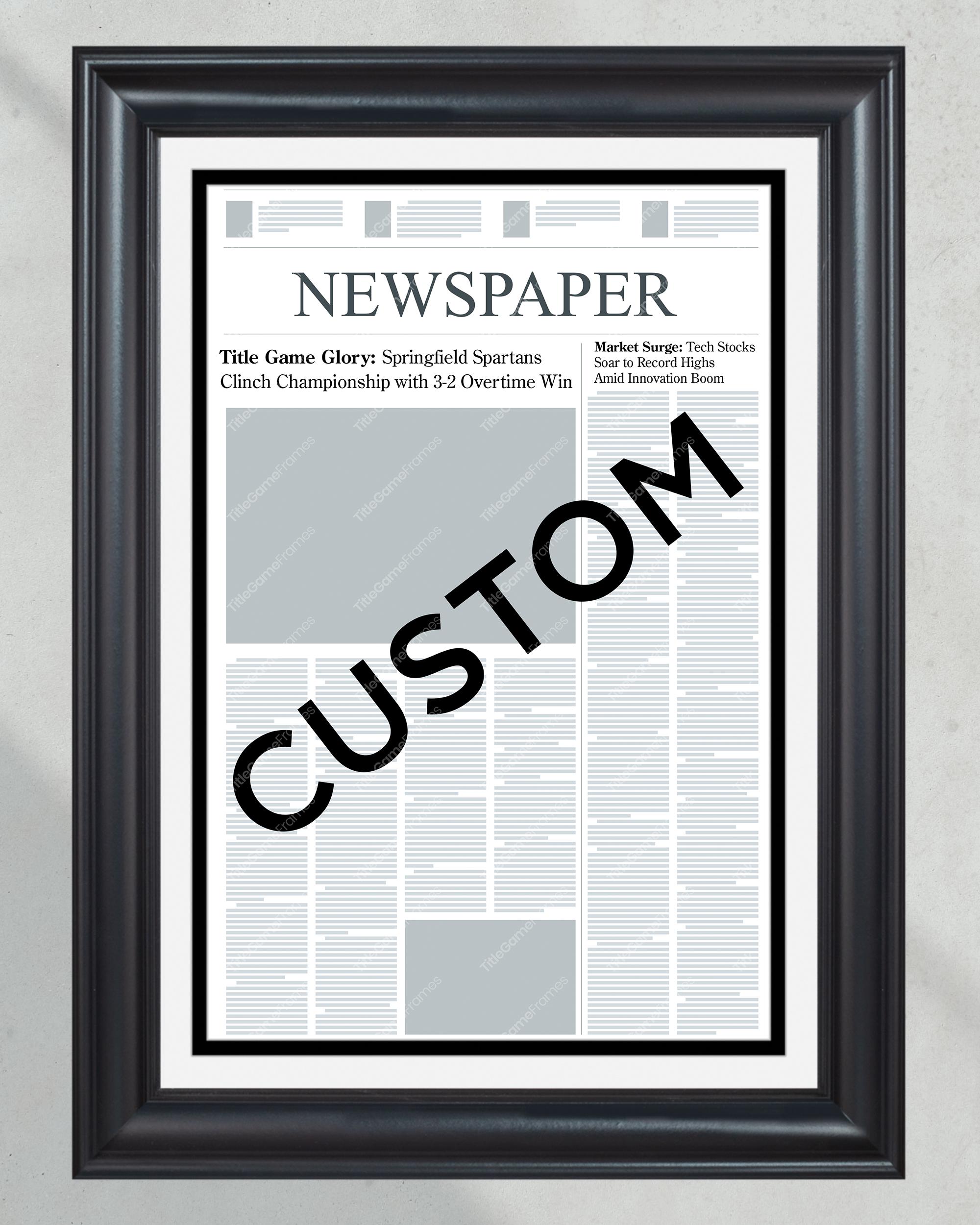 Custom Front Page Newspaper - Personalized News Wall Art - Choose Any Event, Publication, or Article PT60190