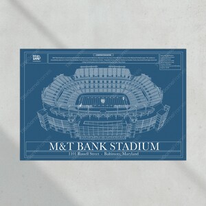 Baltimore Ravens M&T Stadium Blueprint Football Print - Etsy