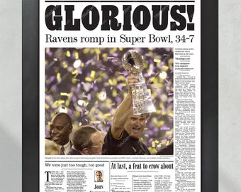 2001 Baltimore Ravens Glorious Super Bowl Champions Framed Front