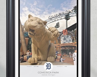 Detroit Tigers Comerica Park gerahmter Druck