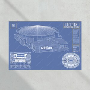Memphis Grizzlies FedEx Forum NBA Basketball Stadium Blueprint image 5