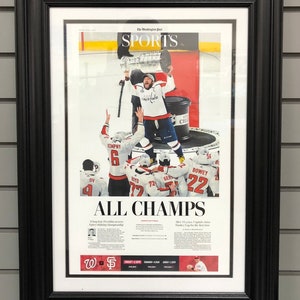 2018 Washington Capitals "All Champs" Stanley Cup Champions Framed Front Page Newspaper Print