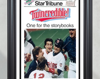 1991 Minnesota Twins World Series Champions Framed Front Page Newspaper Print