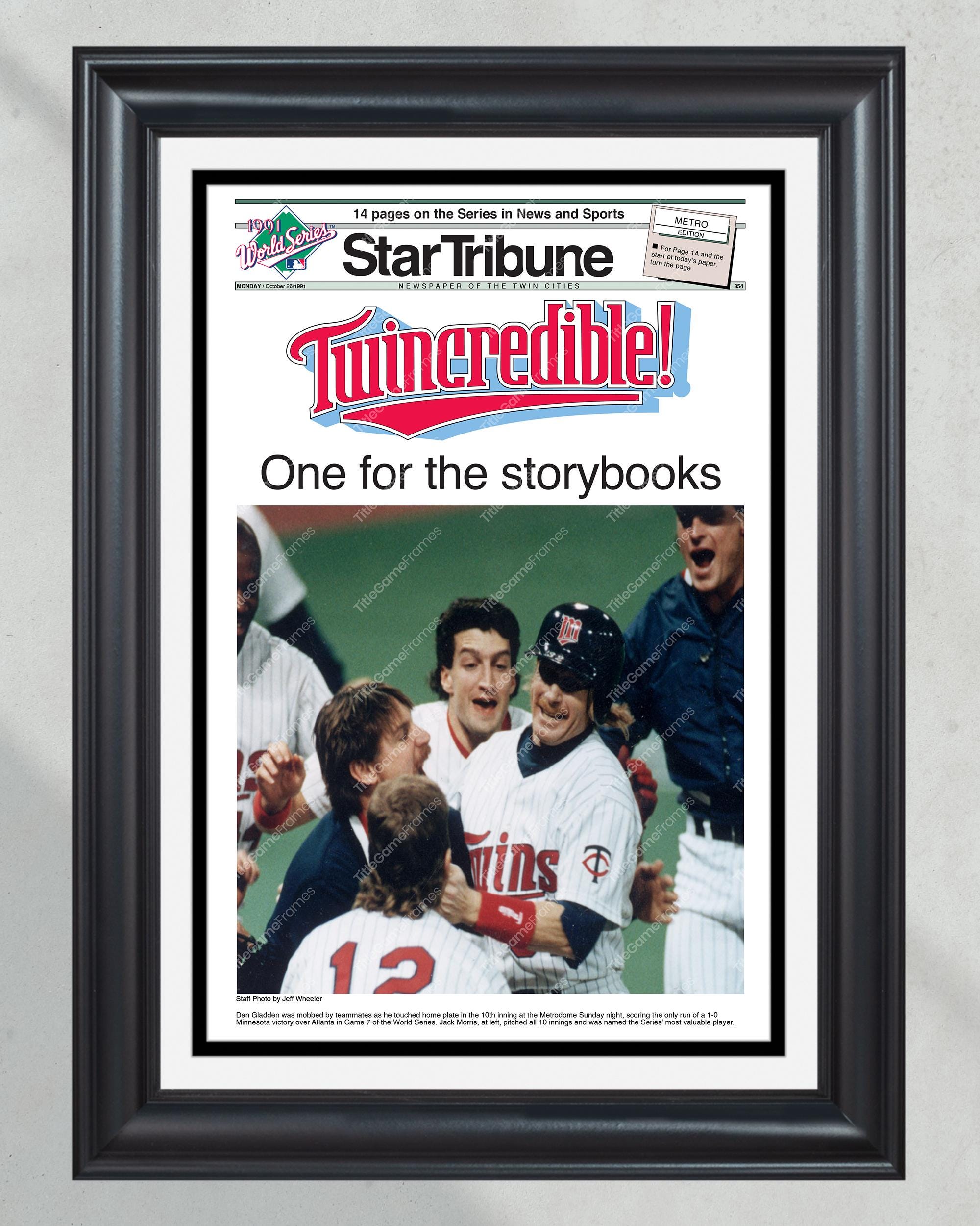 1991 Minnesota Twins World Series Champions Framed Front Page Newspaper Print PT60339