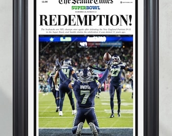 Journal encadré « REDEMPTION » des Seahawks de Seattle 2026 « REDEMPTION » Les champions du Super Bowl LX ont battu les Patriots