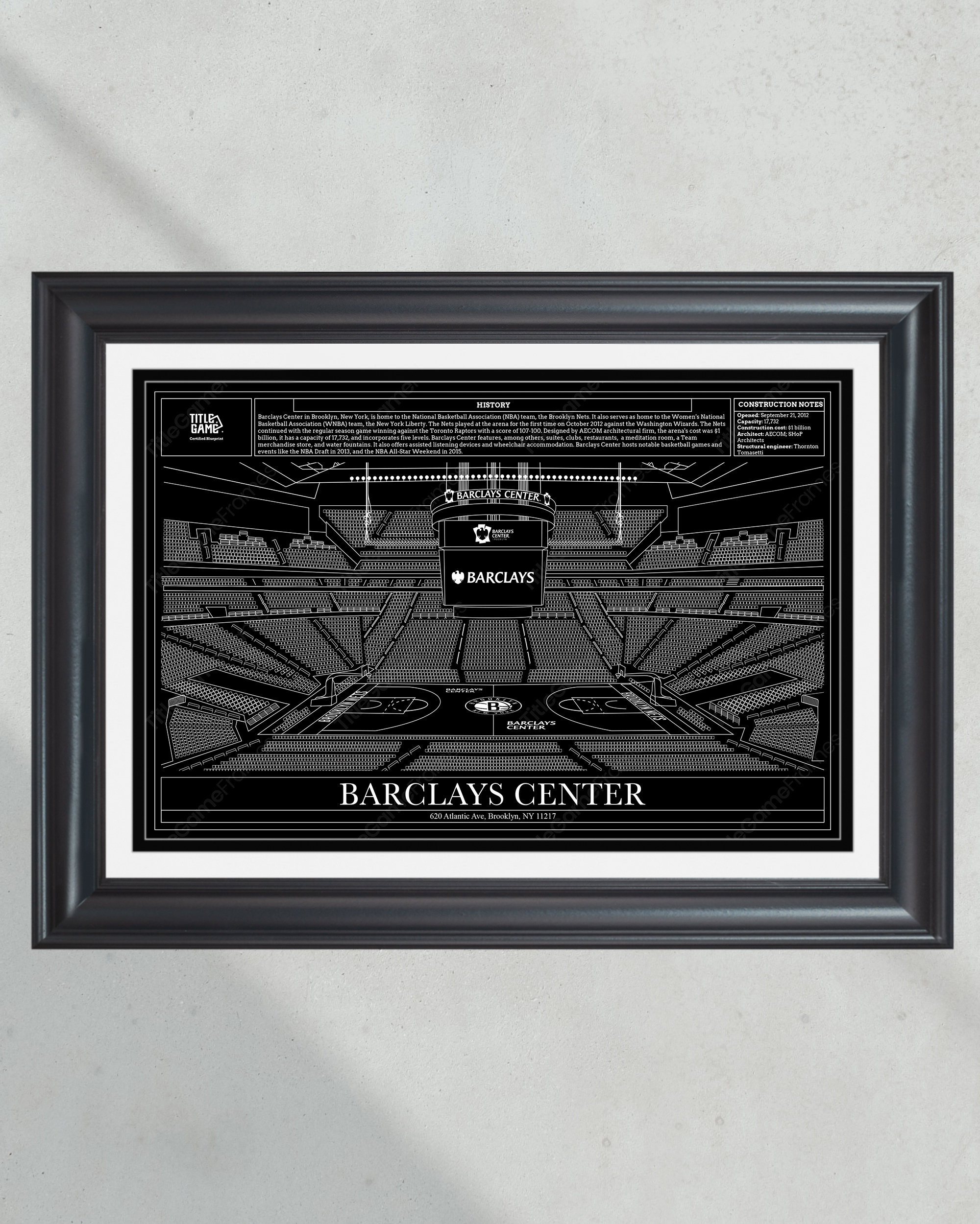 Brooklyn Nets Barclays Center NBA Basketball Stadium Blueprint PT60601