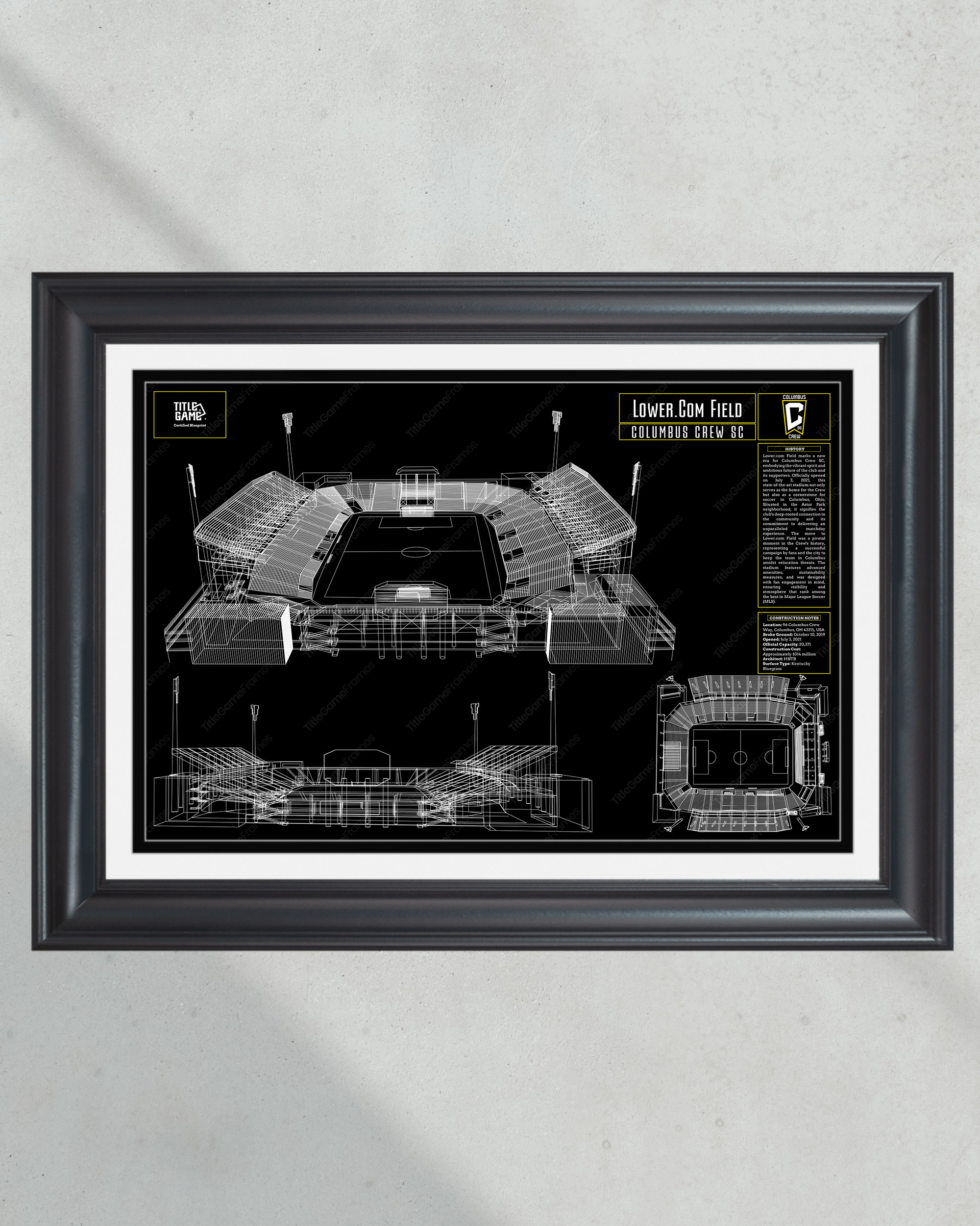Columbus Crew SC Lower.com Field Soccer Stadium Blueprint PT60767