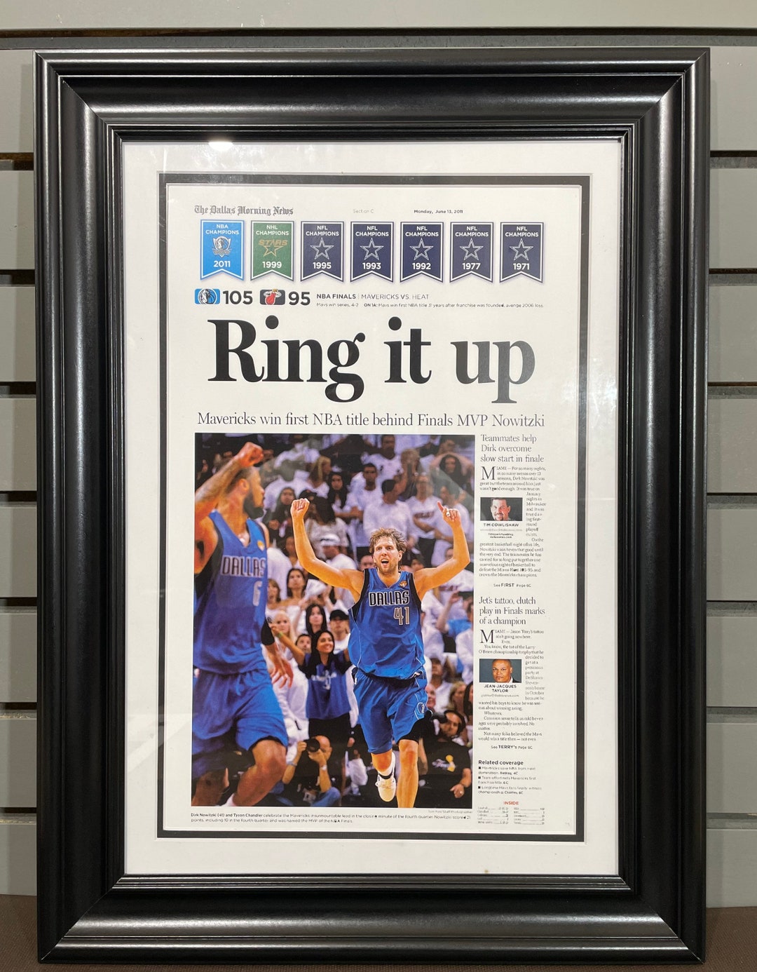 2011 Dallas Mavericks 'mav-elous' NBA Champion Framed 