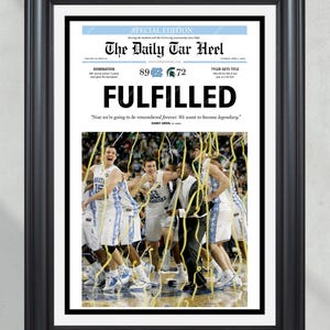 2009 North Carolina Tar Heels NCAA College Basketball Champions Framed Front Page Newspaper Print
