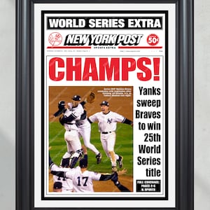 1999 Yankees World Series Meister - CHAMPS! Gedenk gerahmte Zeitung