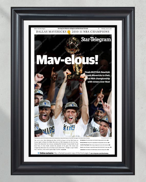 2011 Dallas Mavericks Mav elous Impresion del periodico de portada enmarcada del campeon de la NBA Etsy Mexico