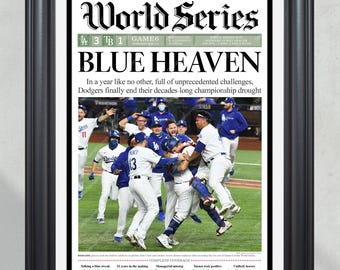2020 L.A. Dodgers World Series Champions Framed Newspaper Cover Print