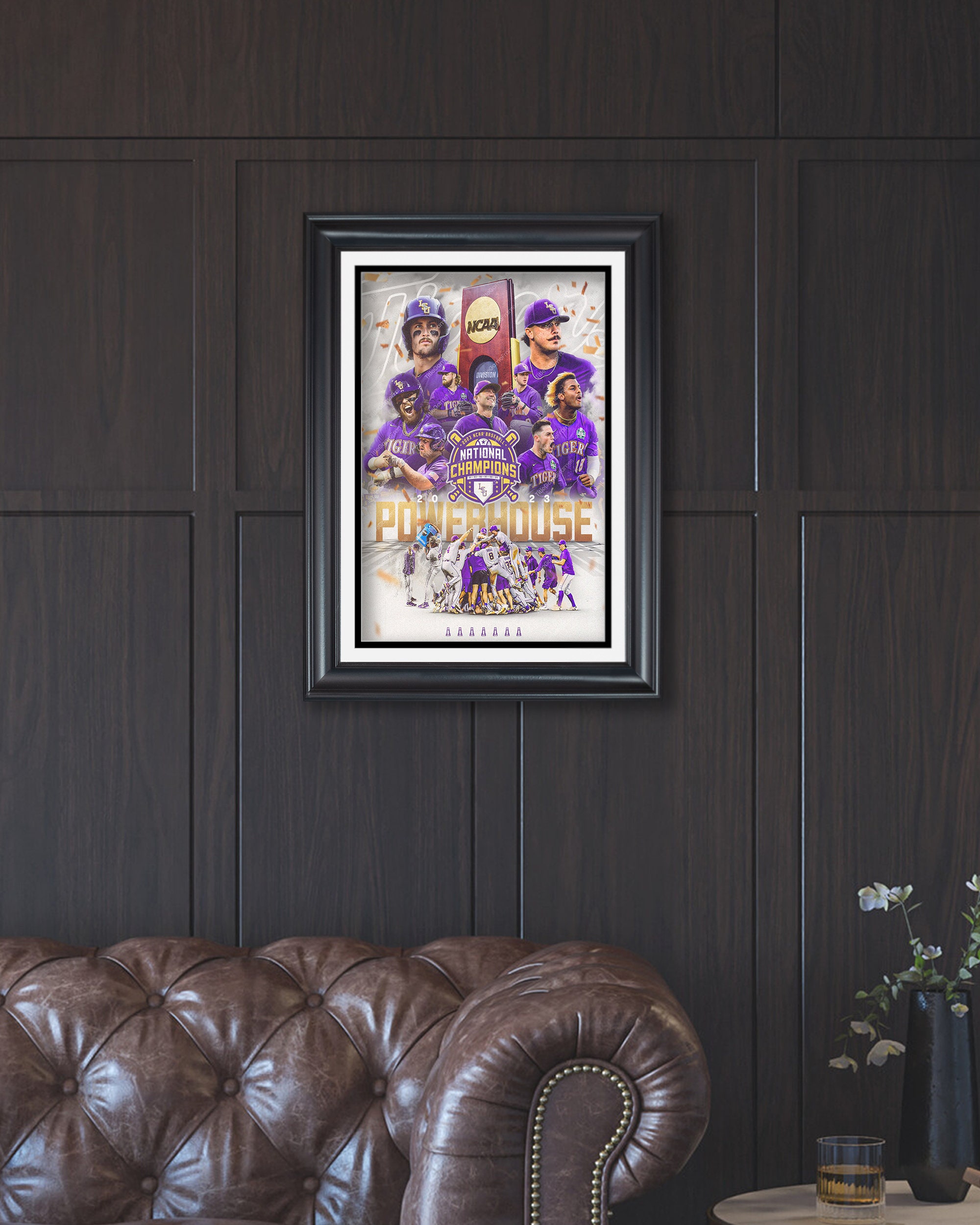 LSU Tigers - 2023 NCAA National Baseball Champions Logo Dimensional Wall Art